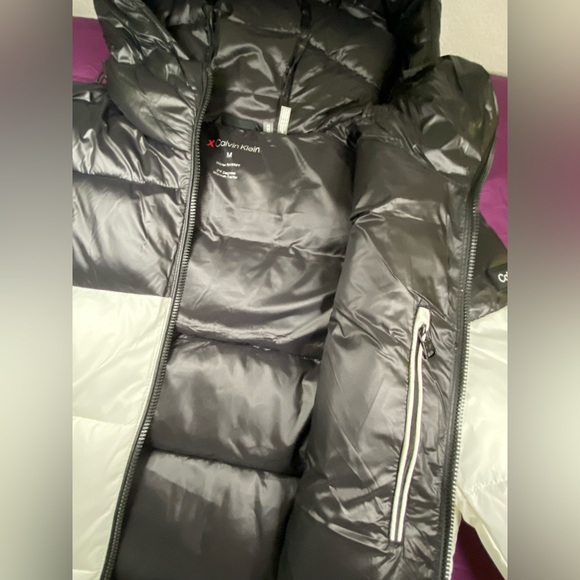 Calvin Klein Sorona Aura Black And White Puffer Coat - Picture 7 of 11